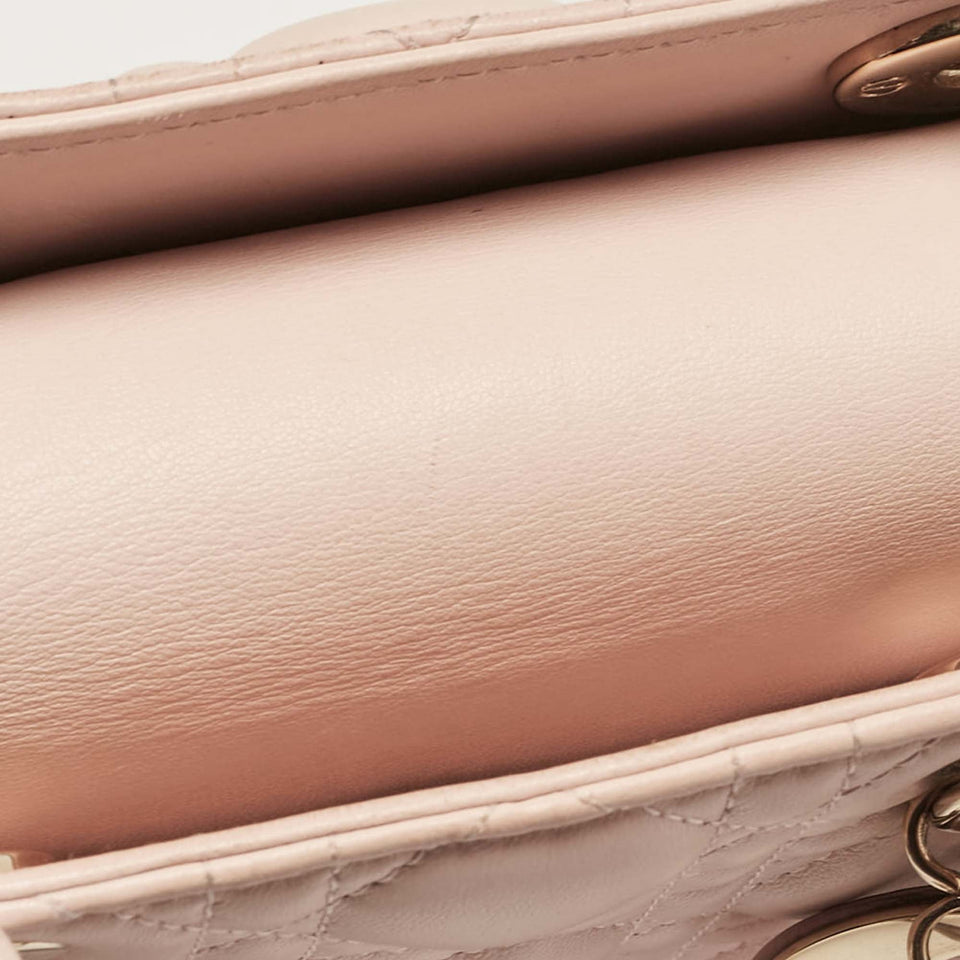Dior Pink Cannage Leather Small Lady Dior My Abcdior Tote
