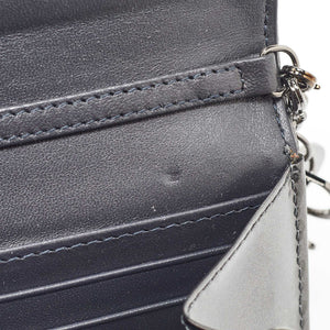 Dior Metallic Patent Leather Micro Cannage Croisiere Wallet On Chain