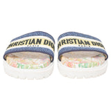 Dior D-Constellation Embroidered Dway 10mm Slides in Multicolor Canvas