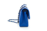 Chanel Electric Blue Matte Caviar Chevron Small Flap CGHW Handbag