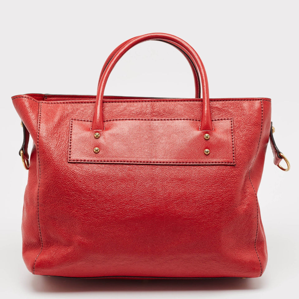 Dior Red Leather Diorangeles Tote
