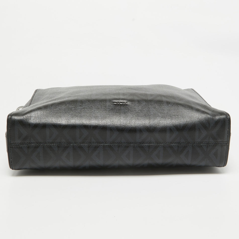Dior Black Cd Diamond Print Coated Canvas And Leather Lingot Messenger Bag