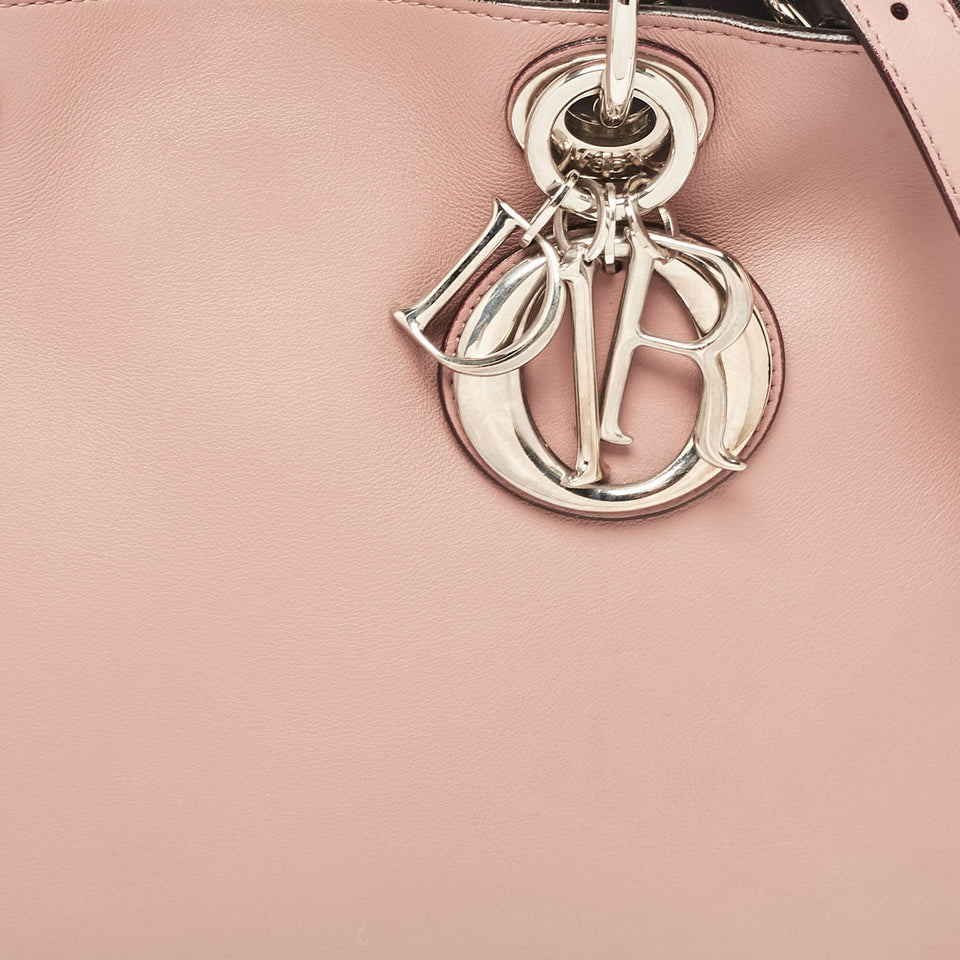 Dior Dusty Pink Leather Medium Diorissimo Shopper Tote