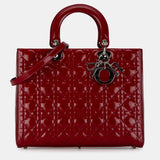Large Patent Cannage Lady Dior