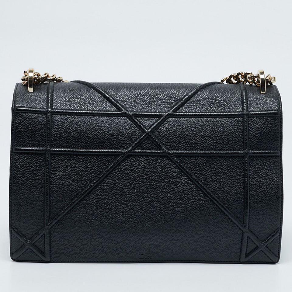Dior Black Leather Large Diorama Flap Shoulder Bag