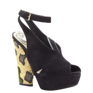 Christian Dior scaled leather suede platforms