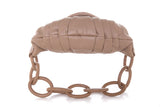 Chanel Taupe Limited Edition Accordion Pleat Lambskin Leather Shoulder Bag