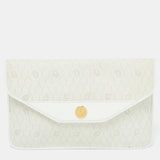 Off White Honeycomb Monogram Coated Canvas and Leather Clutch