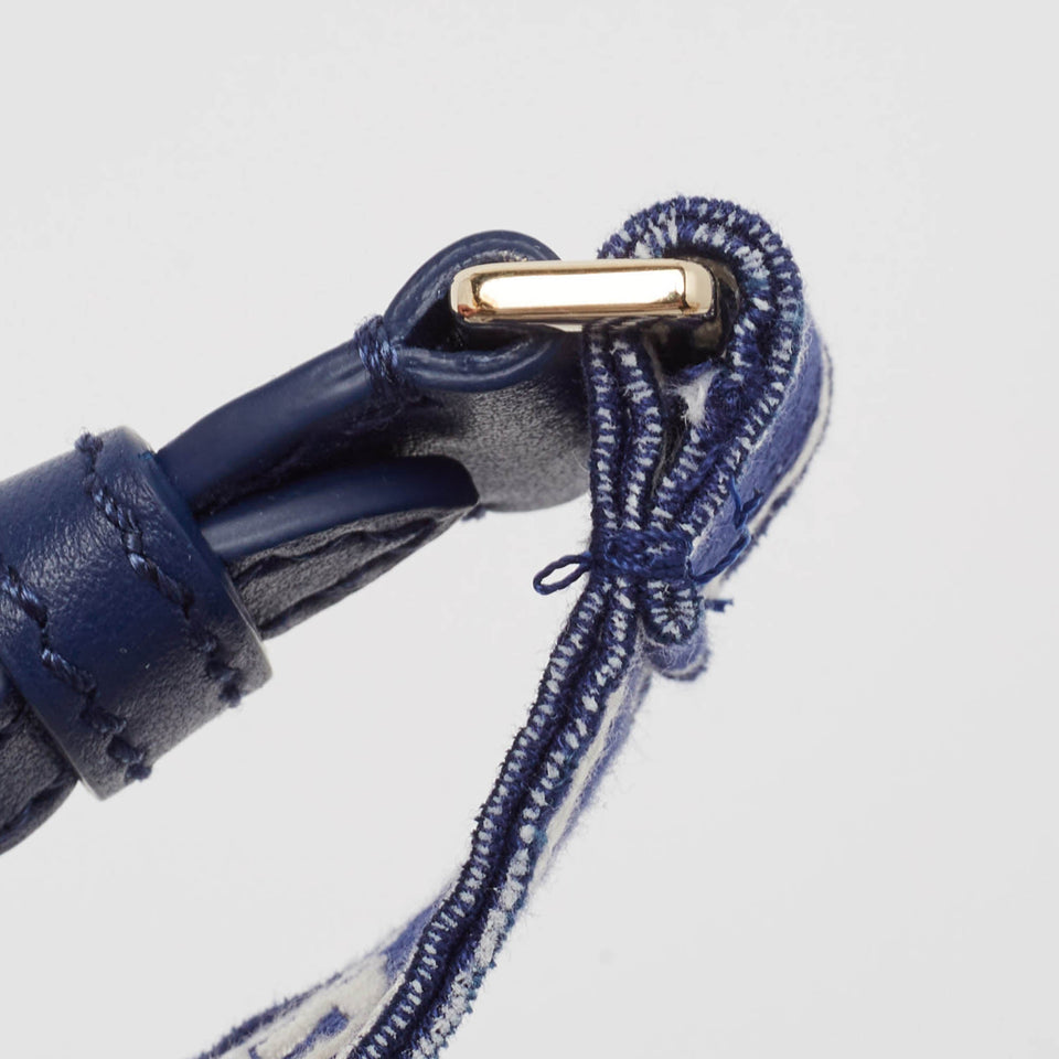 Dior Navy Blue/white Embroidery Canvas Diorcamp Bag