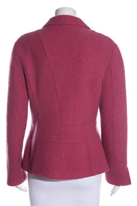 Chanel Pink 1999 A/W Boiled Wool Jacket SZ 40