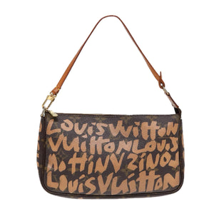 Louis Vuitton Pochette Accessoire  Canvas Clutch Bag