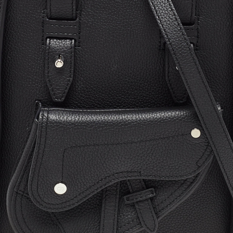 Dior Black Leather Saddle Tote