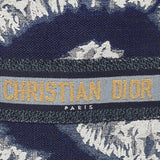 Dior Navy Blue/white Tie Dye Canvas Mini Vertical Dior Book Tote