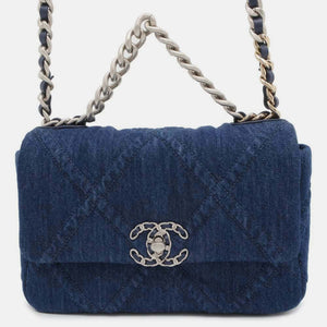 Blue Denim Chanel19 Matelasse Chain Shoulder Bag