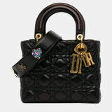 Black Small Crinkled Patent Cannage Lucky Badges My Lady Dior