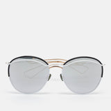 Dior White/grey Mirrored Diorround Aviator Sunglasses