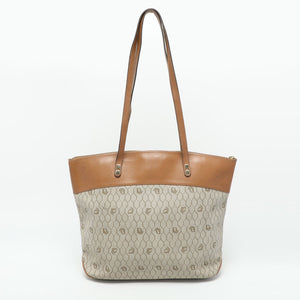Dior Beige/brown Honeycomb Coated Canvas And Leather Vintage Tote