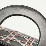 Dior Black Leather Mini Embroidered Beaded Lady Dior Tote
