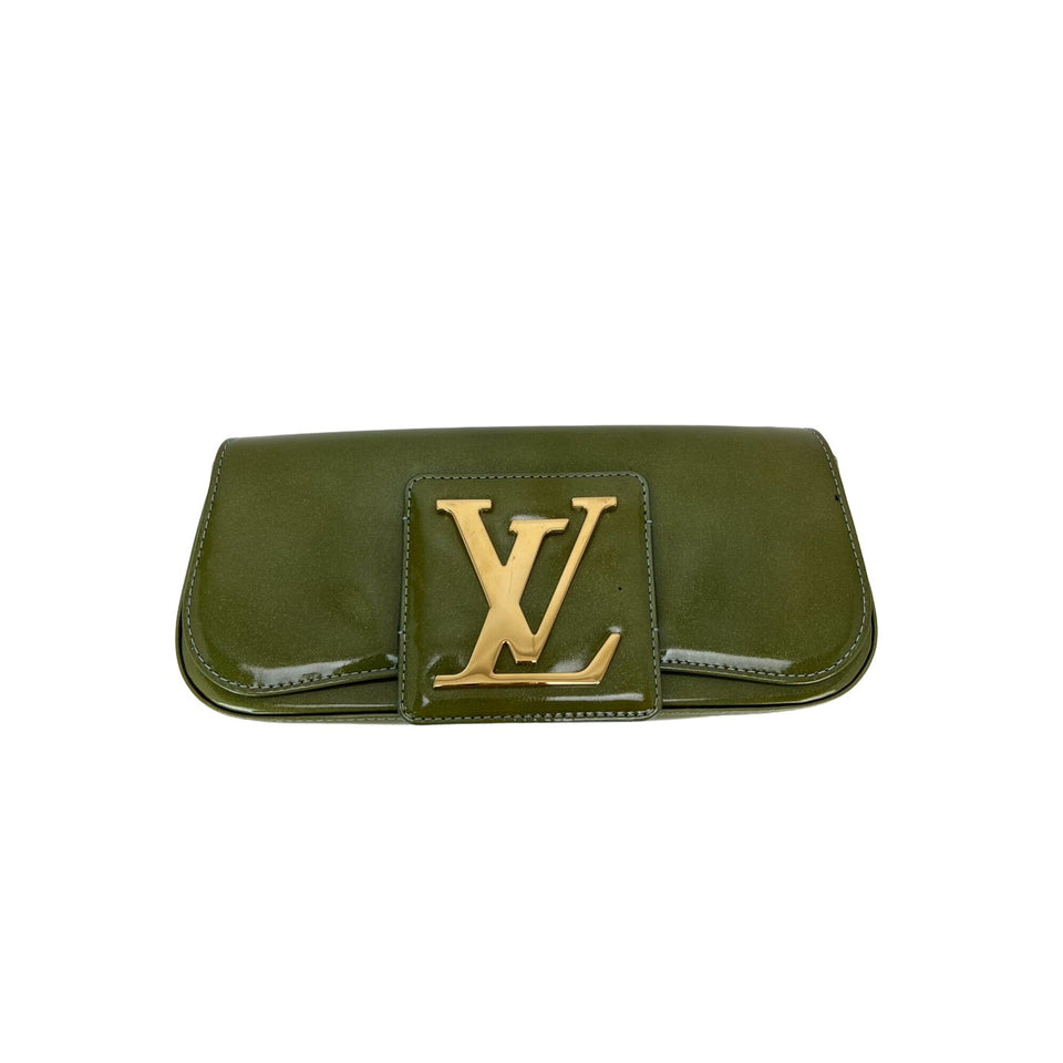 Louis Vuitton Patent Leather Sobe Green Clutch
