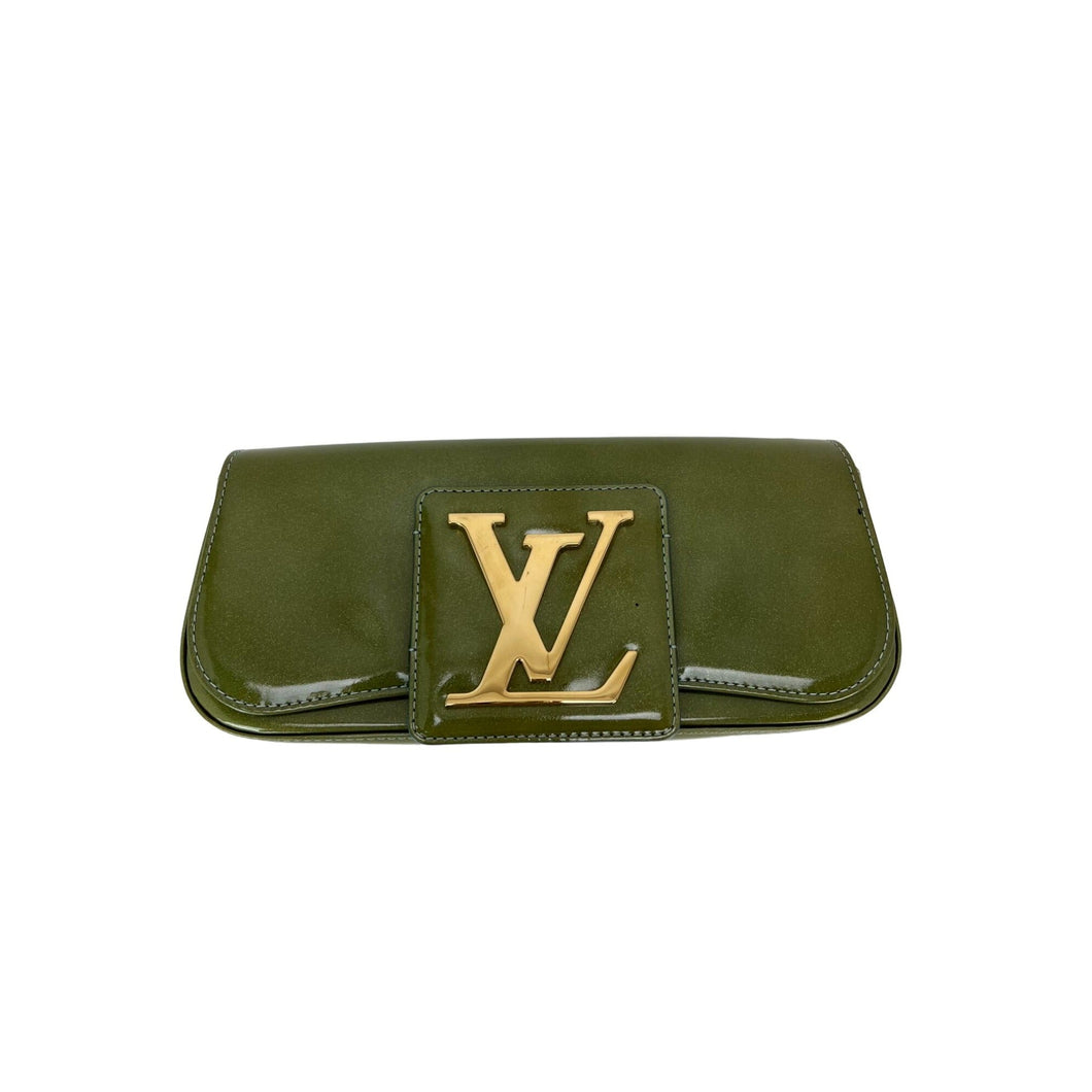 Louis Vuitton Patent Leather Sobe Green Clutch