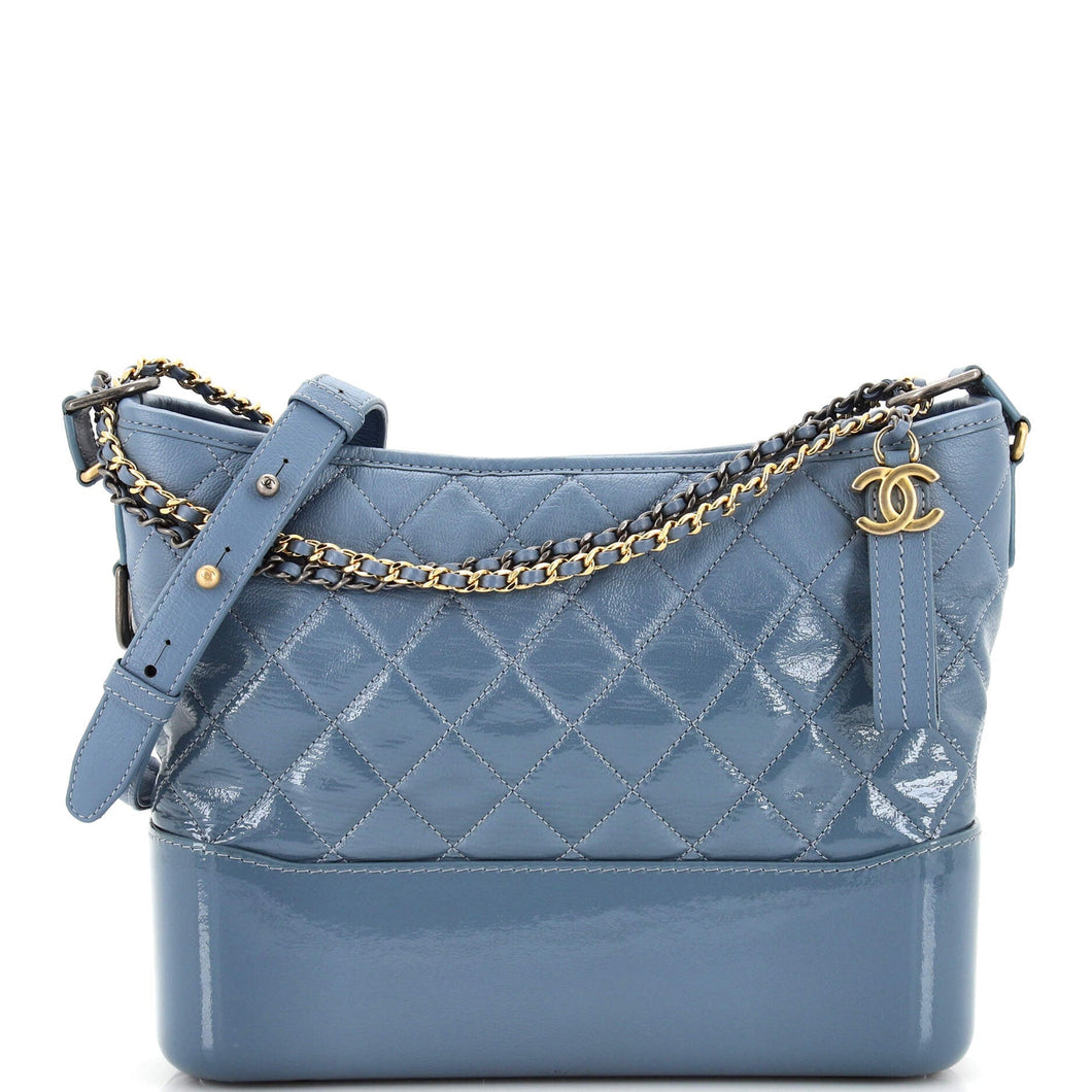 CHANEL Gabrielle Hobo Quilted Goatskin and Patent Medium