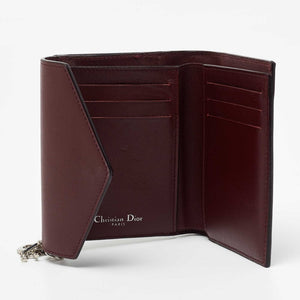 Dior Burgundy/dark Blue Leather Diorissimo Envelope Wallet