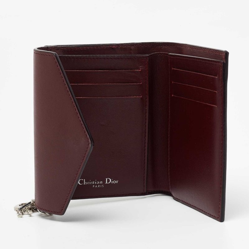 Dior Burgundy/dark Blue Leather Diorissimo Envelope Wallet