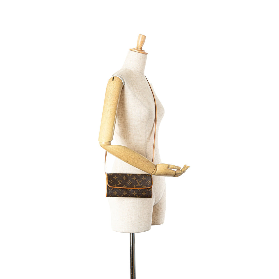 Brown Louis Vuitton Monogram Pochette Twin PM Crossbody Bag