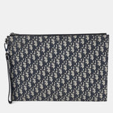 Blue Oblique Canvas A4 Clutch Bag