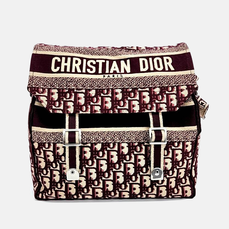 Christian burgundy Logo Oblique Diorcmap Messenger Bag