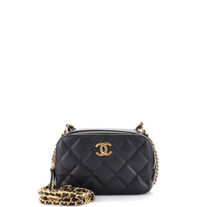 CHANEL CC For You Camera Bag Quilted Caviar Mini