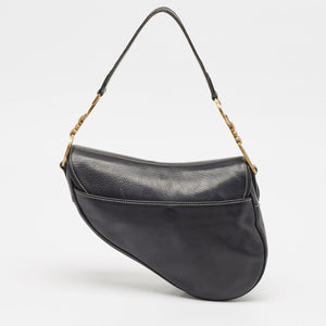 Dior Black Leather Saddle Bag