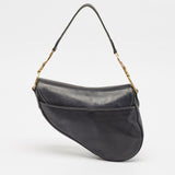 Dior Black Leather Saddle Bag