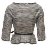 Christian Dior Applique Cotton Leather Belt Cropped Bar Jacket