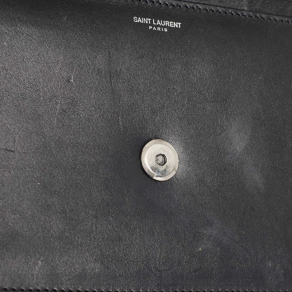 Saint Laurent Black Leather Classic Betty Clutch
