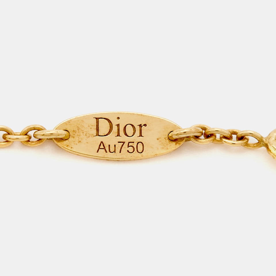 Dior Rose Des Vents Mother Of Pearl Diamond 18K Yellow Gold Bracelet