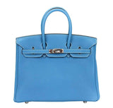 Hermes Birkin 25 Blue Jean Bag