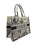 Dior Medium Book Tote Bag in Cream and Navy Blue Canvas