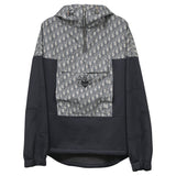 Dior x Shawn Stussy Blurred Oblique Anorak Hoodie in Blue Polyester
