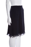 Chanel  '01 Navy Ruffle Hem Skirt SZ 36