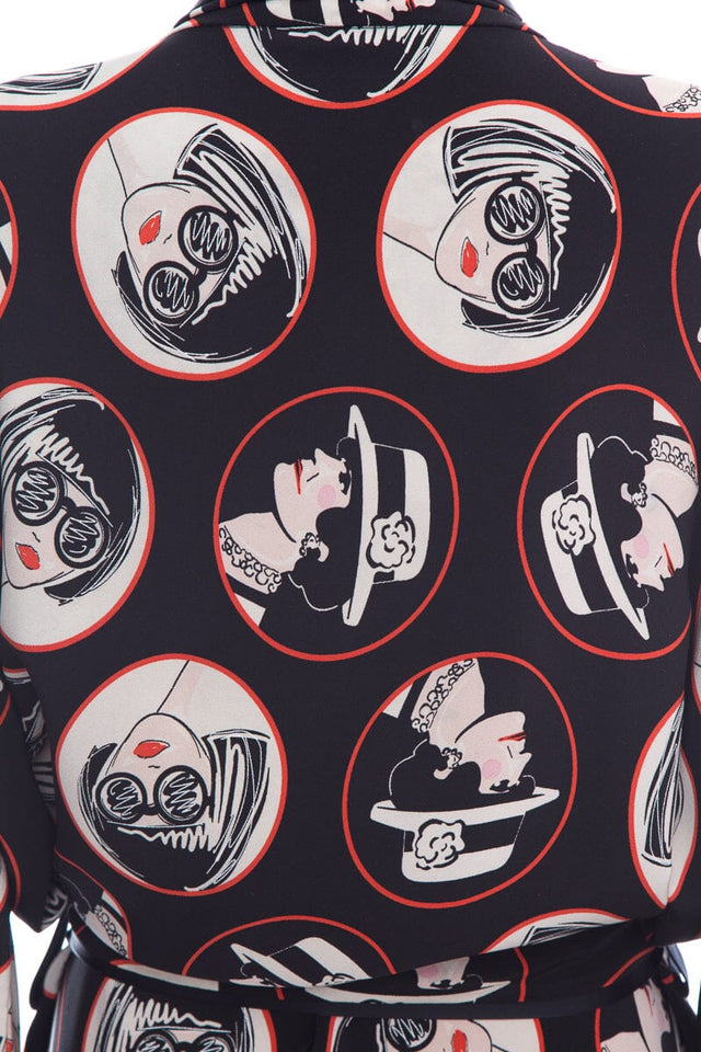 CHANEL Coco Print 2007 Spring Runway Unisex Silk Robe