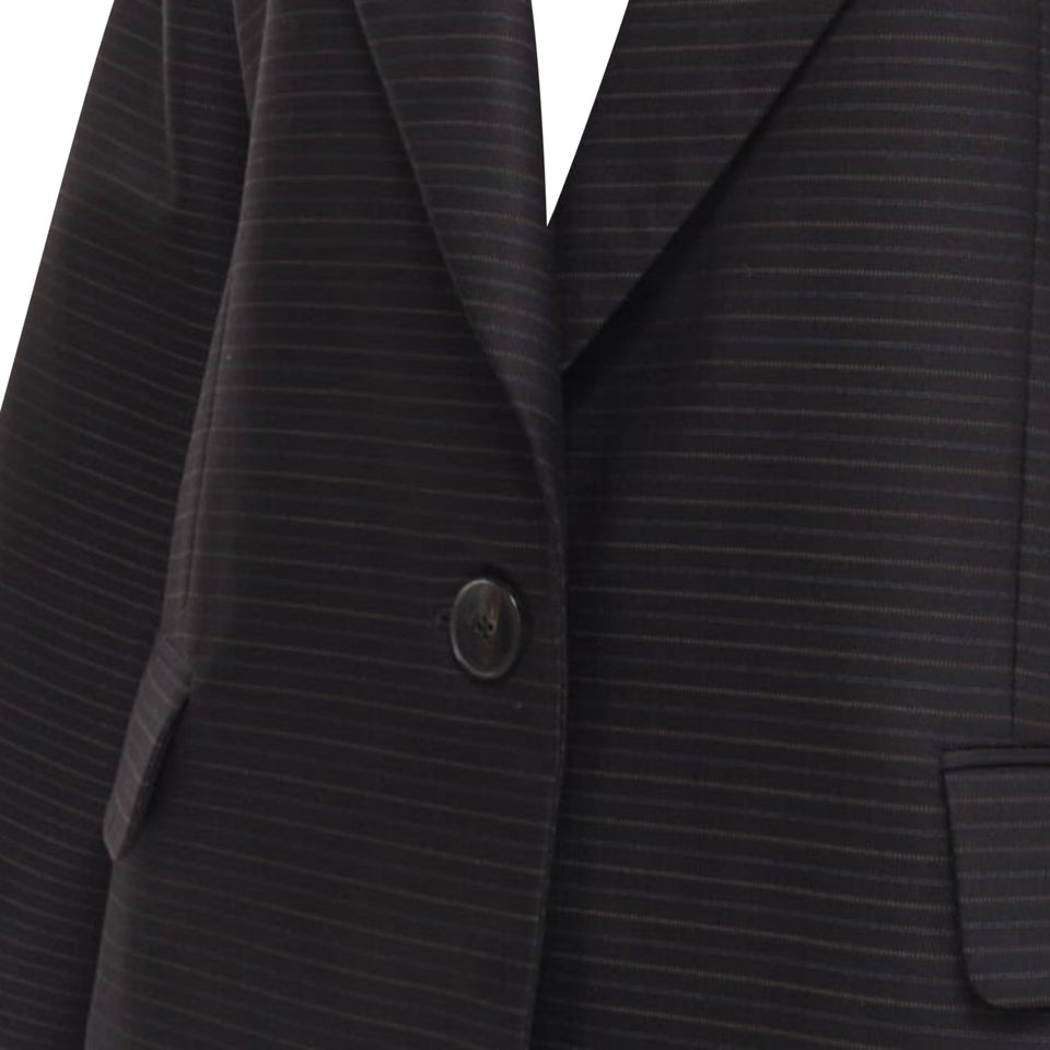 Christian Dior wool silk horizontal pinstripe blazer jacket