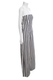 Chanel Striped Nautical Canvas Denim Jumpsuit SZ 38