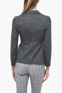 Dior Denim Effect Slim Fit Blazer with Covered Buttons