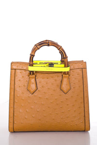 Gucci Mini Diana Tan Ostrich Handbag NWT