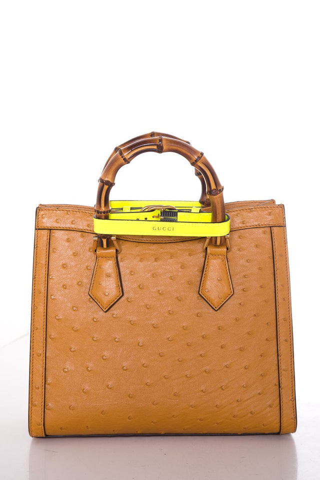 Gucci Mini Diana Tan Ostrich Handbag NWT