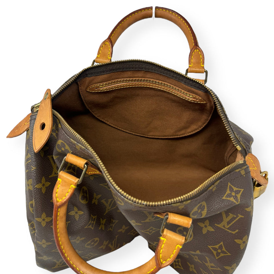 Speedy 30 Handbag Luxury Designer By Louis Vuitton  Size: Medium