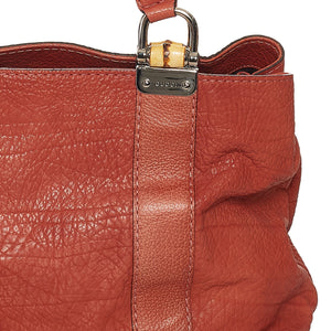 Gucci Bamboo Bar Tote Bag Red