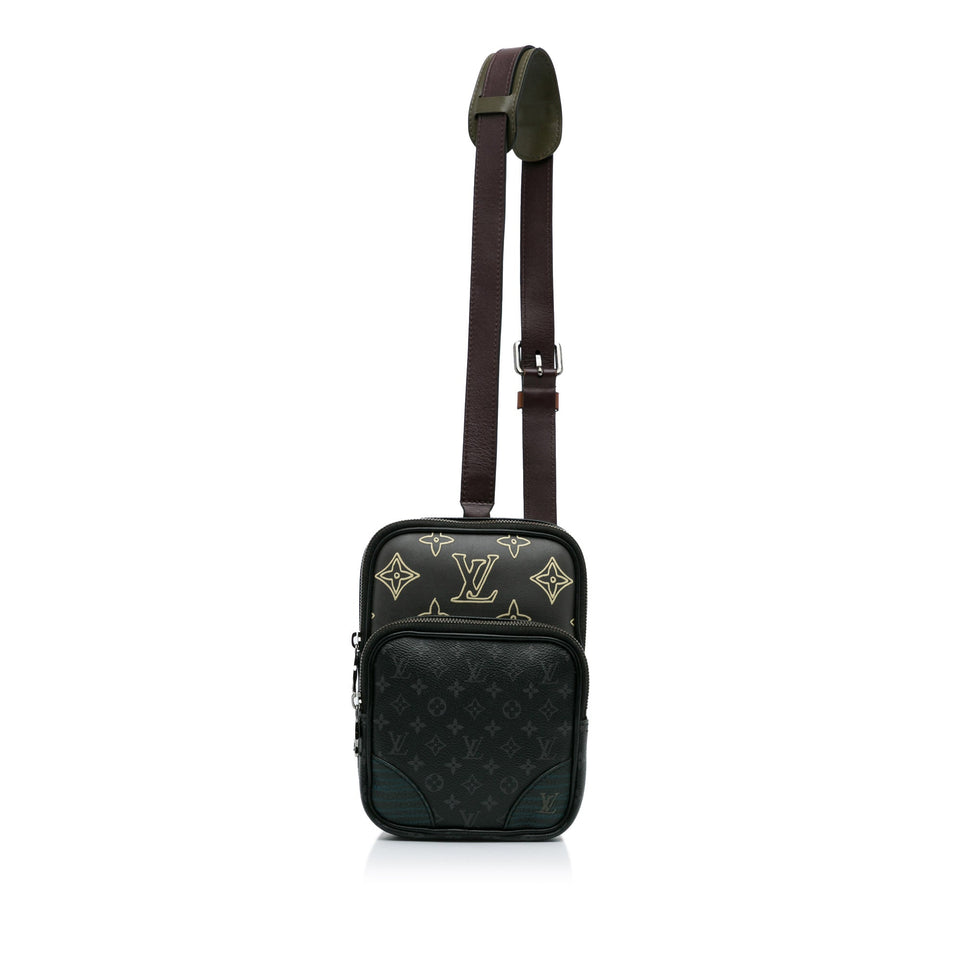 Black Louis Vuitton Monogram Eclipse Amazone Patchwork Sling Bag