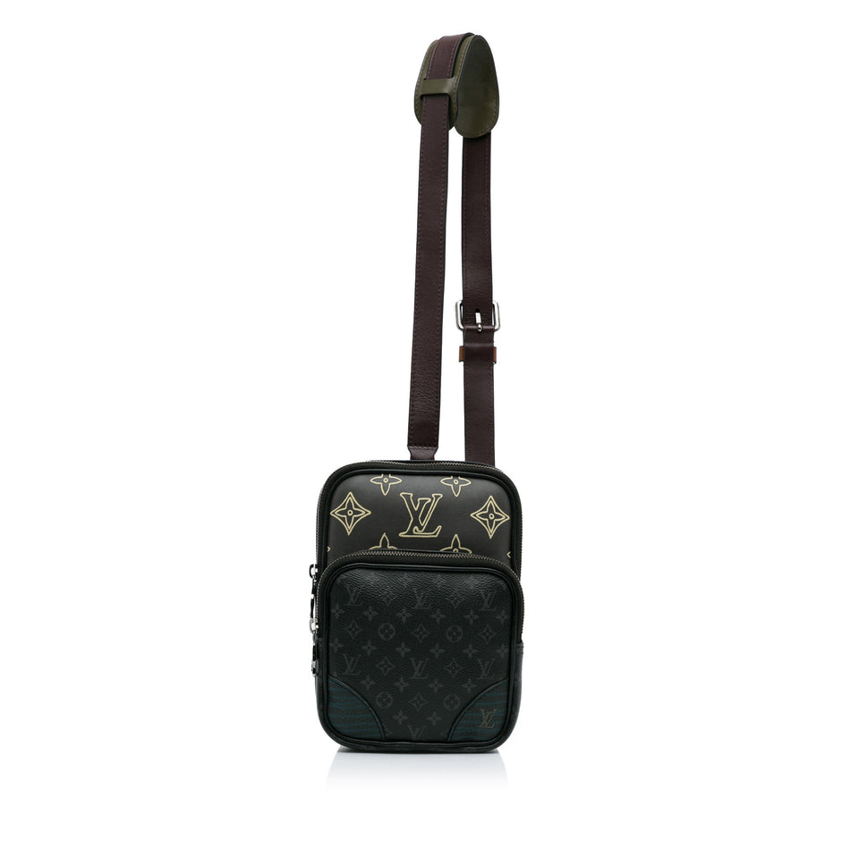 Black Louis Vuitton Monogram Eclipse Amazone Patchwork Sling Bag